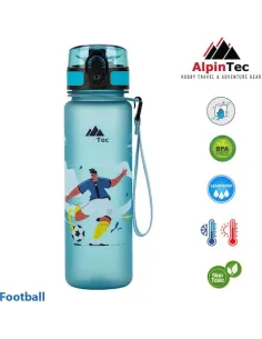 Water Bottle Alpintec Kids 500 ml Glow Blue Football